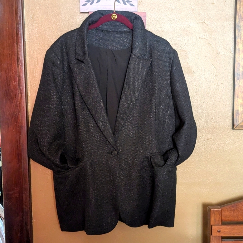 Black Twead Blazer Women's 2XL